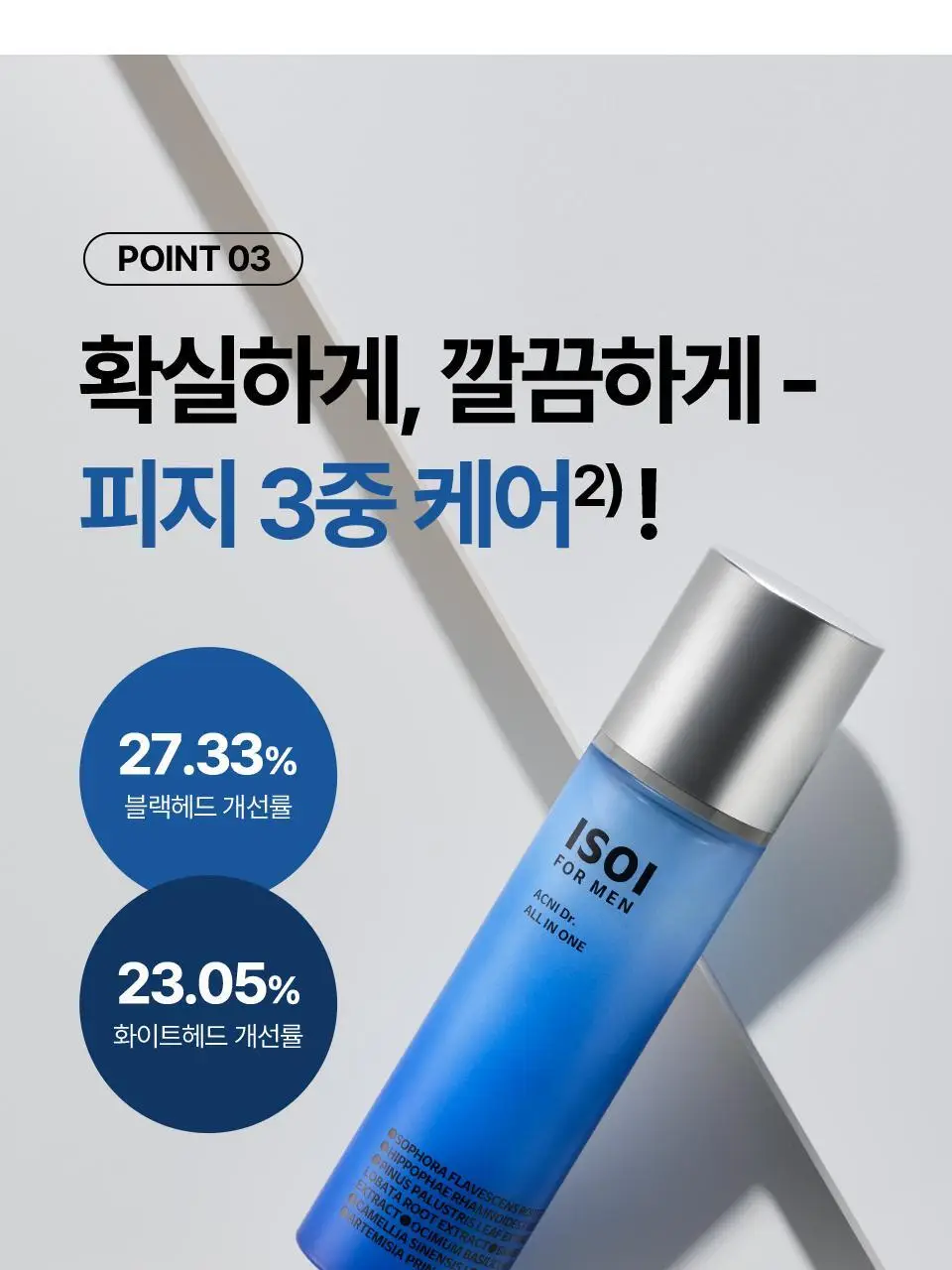 [개기름/속피지] 아이소이 포맨 아크니 닥터 올인원 100ml 기획 (+진정 올인원 15ml) 상세페이지 11